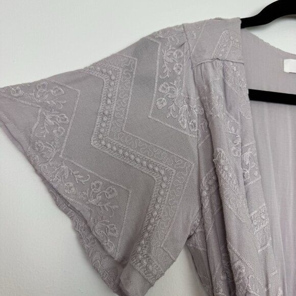 Astr The Label Purple Lavender Embroidered Short Sleeve Wrap Dress Size Small - Picture 2 of 7